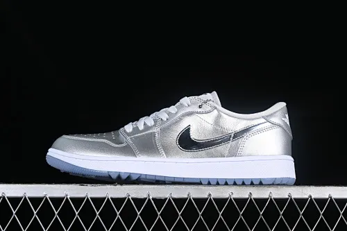 All categories Air Jordan Jordan series basketball shoes Air Jordan 1 Low G version pure original Air Jordan 1 Low Golf AJ1 Joe 1 new golf version liquid silver FD6848-001
